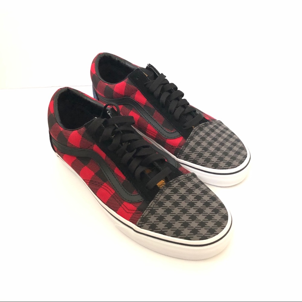 Vans Era Skate Sz 10 Plaid Red gray blue